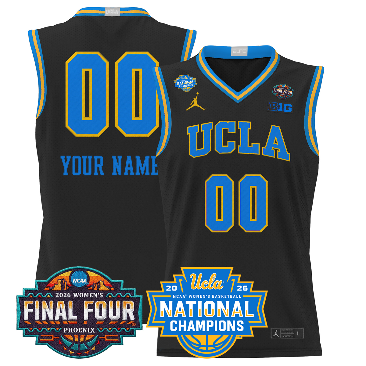 UCLA Bruins 2026 Women's Basketball All Stitched Jersey - National Champions Patch