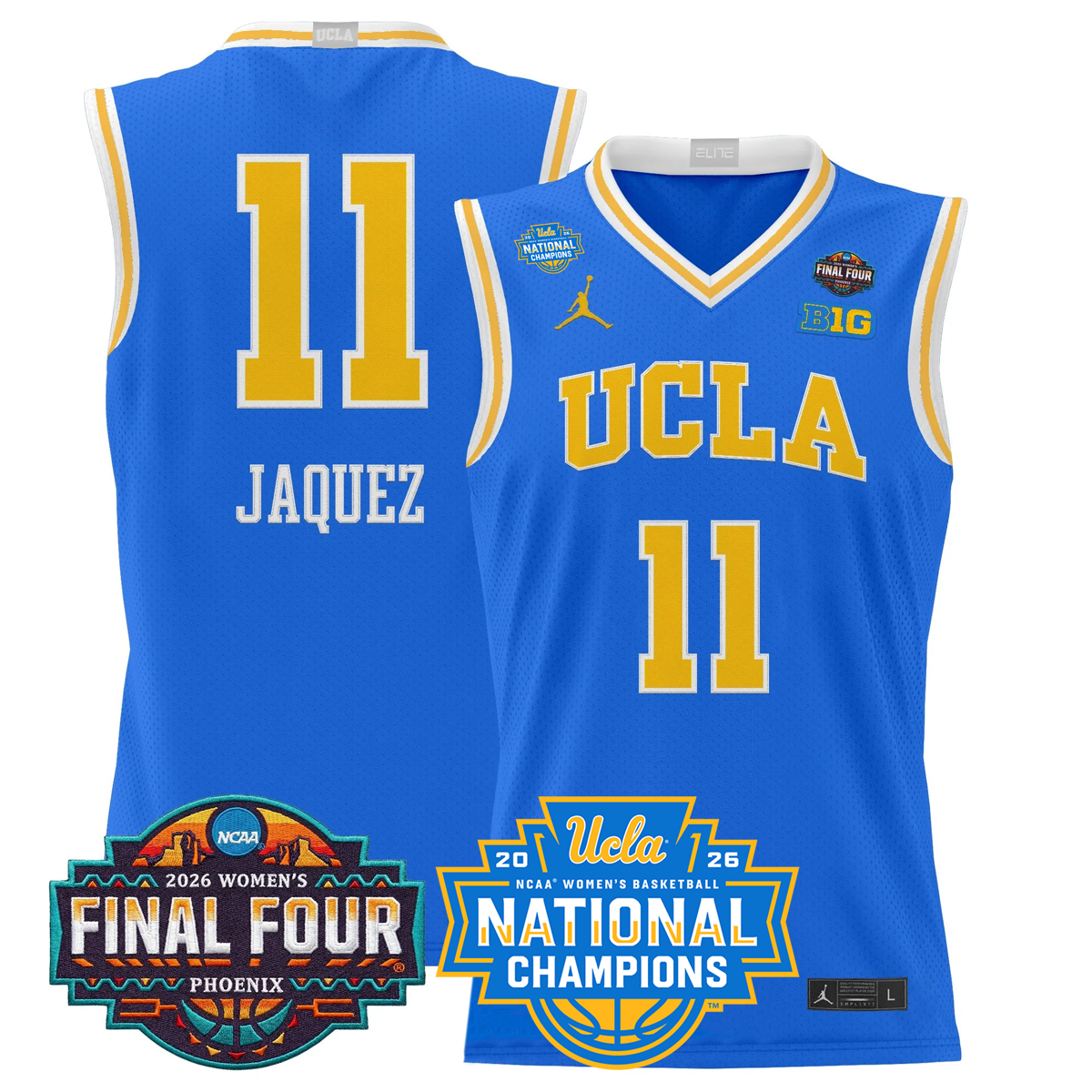 UCLA Bruins 2026 Women's Basketball All Stitched Jersey - National Champions Patch