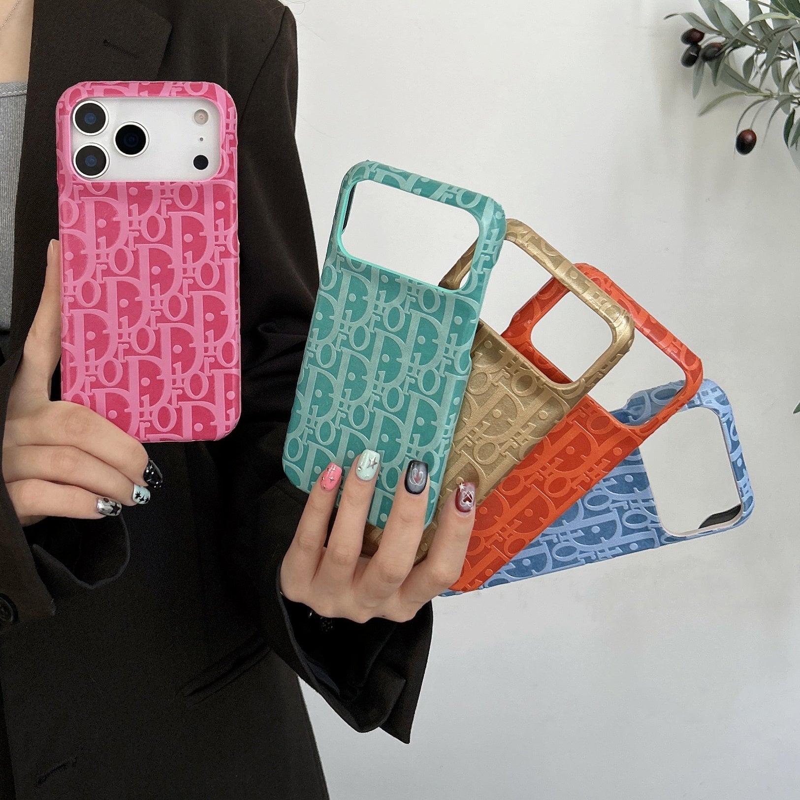 Lux Leather Dior Phone Case For iPhone 17 / 16 / 15 / 14