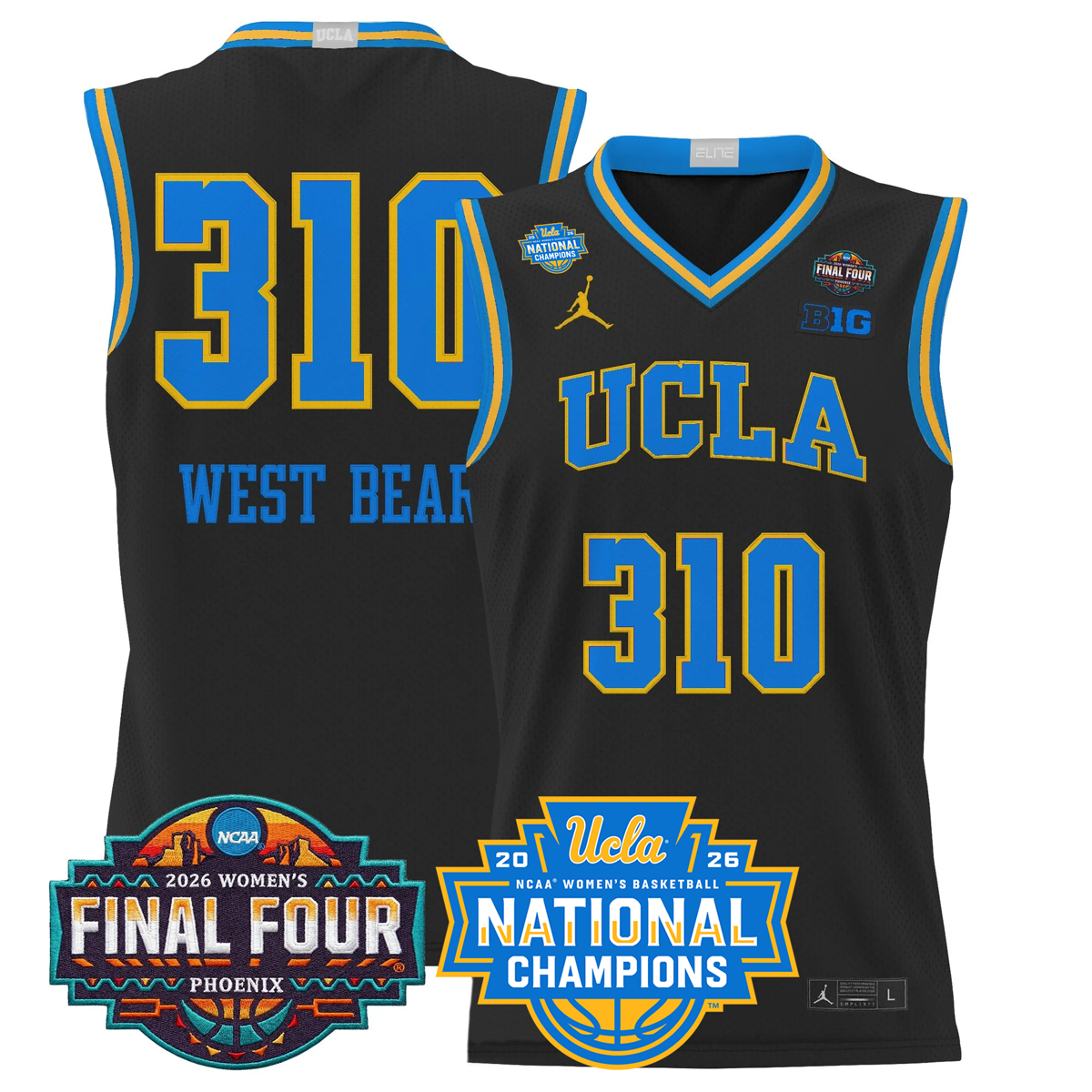 UCLA Bruins 2026 Women's Basketball All Stitched Jersey - National Champions Patch