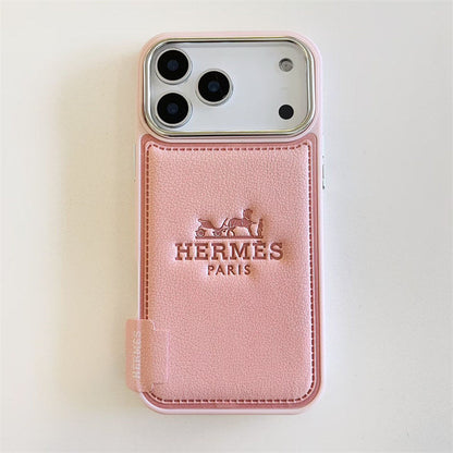 Premium Leather Hermes Style Case for iPhone 12 - 17 Series