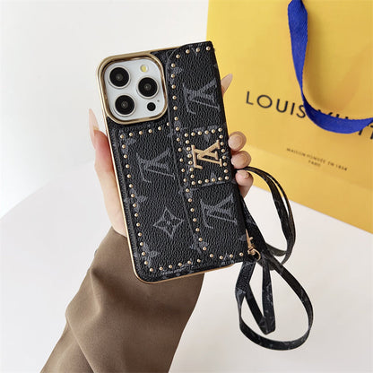 Monogram LV Leather iPhone Case 13-16 Series