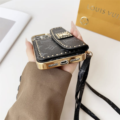 Monogram LV Leather iPhone Case 13-16 Series
