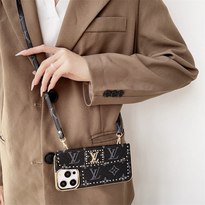 Monogram LV Leather iPhone Case 13-16 Series