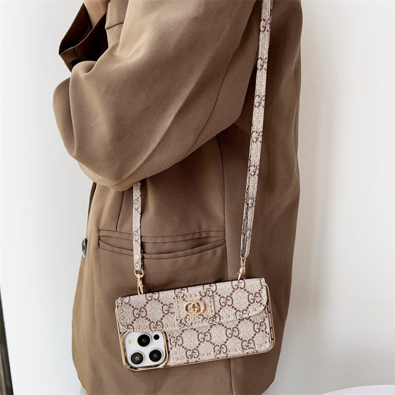 Monogram LV Leather iPhone Case 13-16 Series