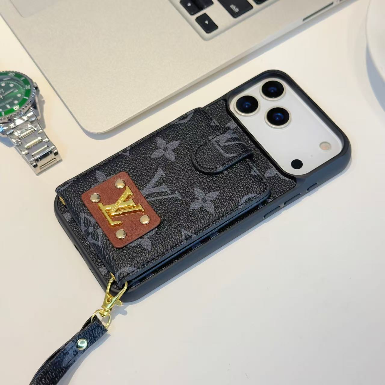 Luxury Leather Case Card Holder For iPhone 17 / 16 / 15 / 14