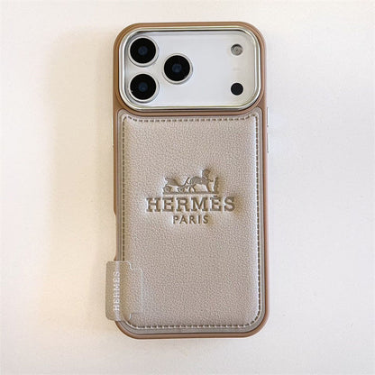 Premium Leather Hermes Style Case for iPhone 12 - 17 Series