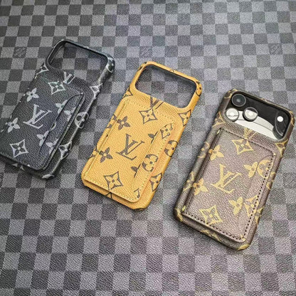 Monogram LV Leather Phone Case For iPhone 13-17 Series