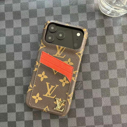 Leather Card Slot Case For iPhone 12-17 Series